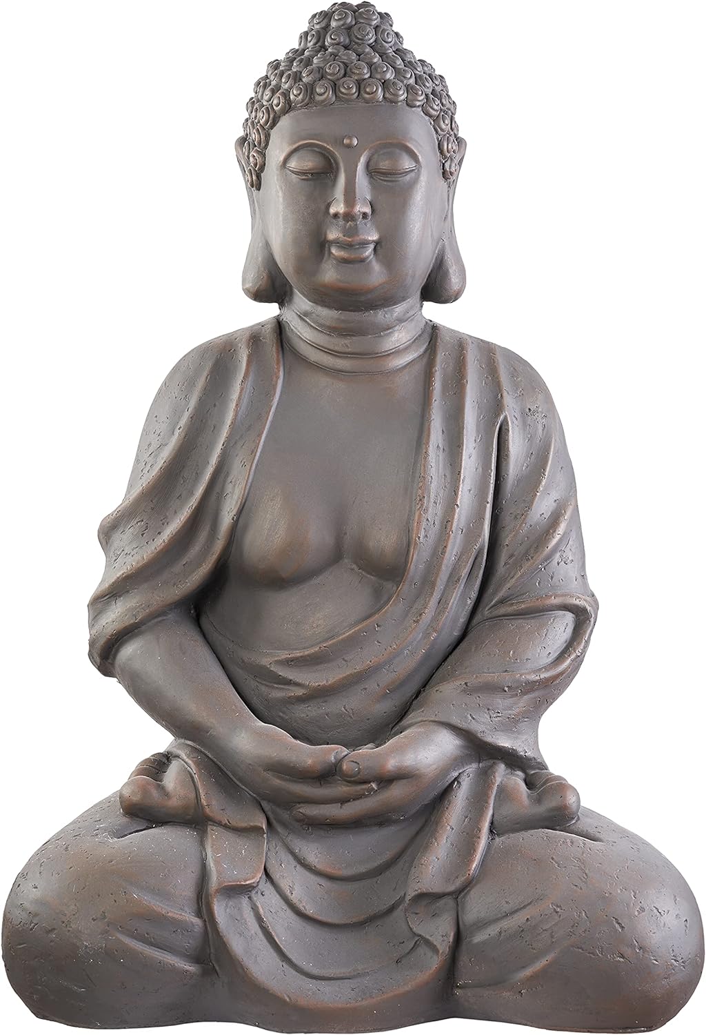 Worldconnection XXXL Grosser Buddha 70 cm Garten Deko Figur Skulptur Feng Shui Steinfigur-Optik