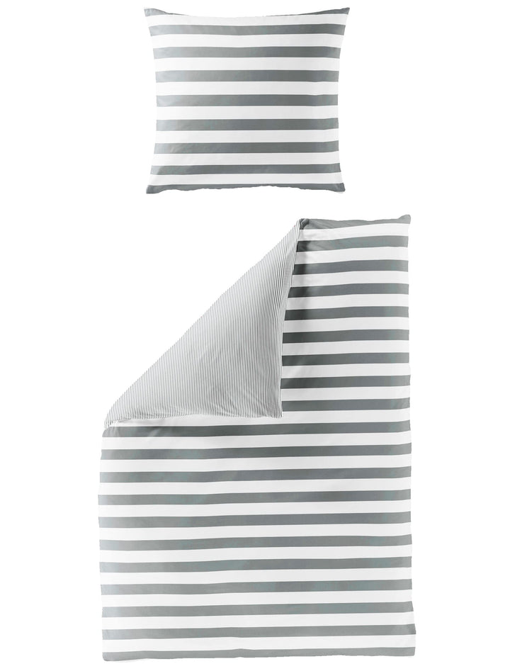 Bierbaum Bettwäsche 3121, Mako-Satin, 100% Baumwolle, Designed in Germany, Silber 02, 1 Bettbezug 13