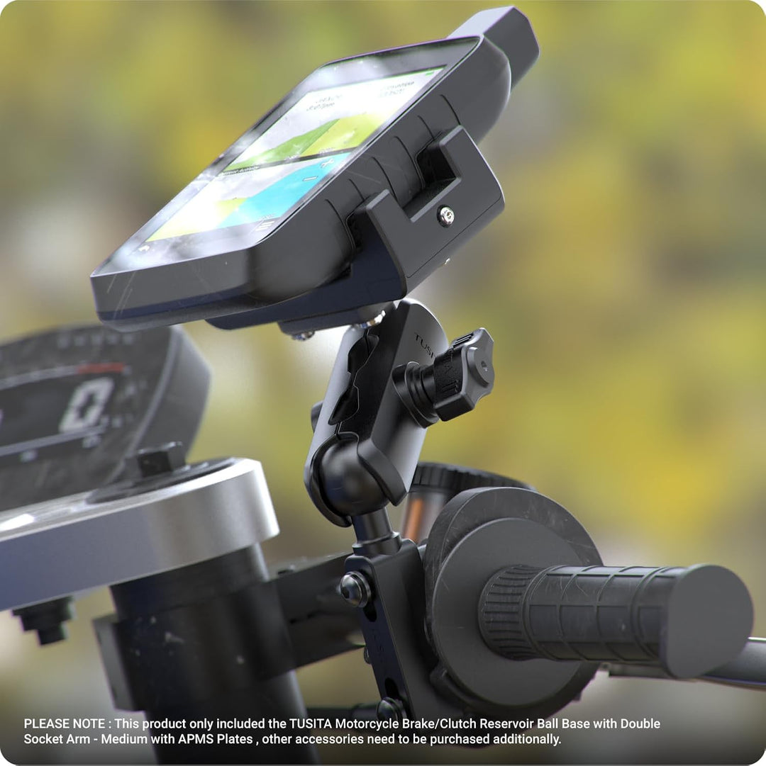 TUSITA Motorrad GPS Halterung Brems Kupplungs Behälter Kompatibel mit Garmin Montana, Zumo XT GPS, D