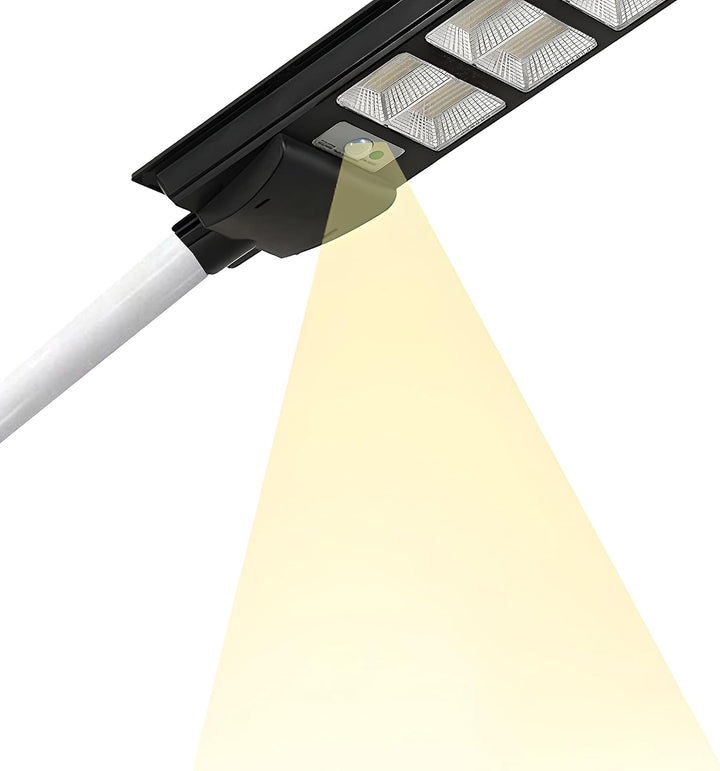 Retoo Solar Strassenlampe mit Motion Sensor, Wasserdichtes 6000K Weiss LED Strassenlaterne mit Fernb