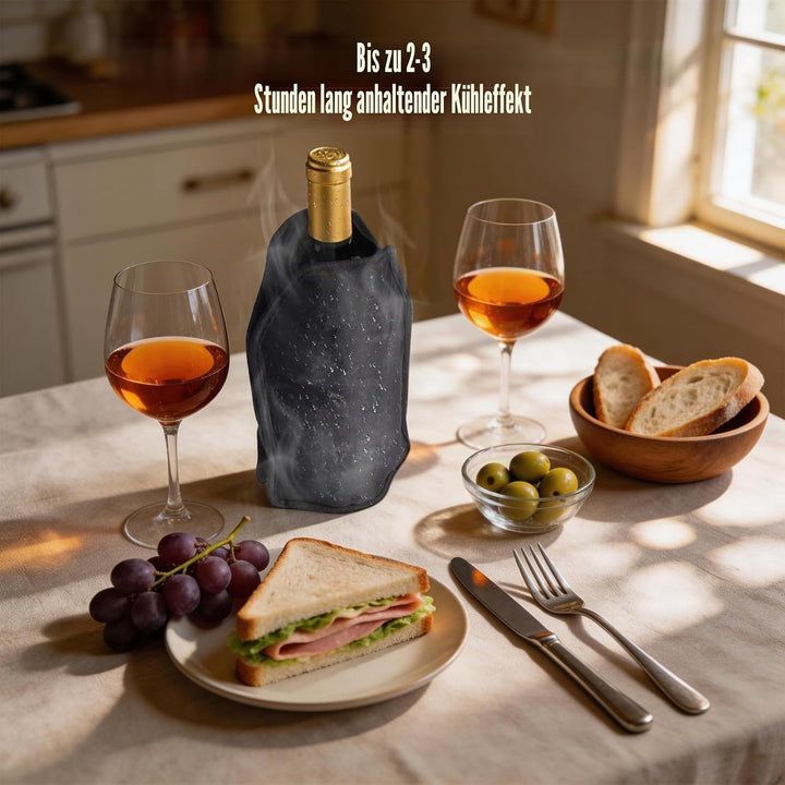 2 Stück Weinkühler Manschette, Kühlmanschette Weinflaschen, Flaschenkühler Wein für Unterwegs, Weinf
