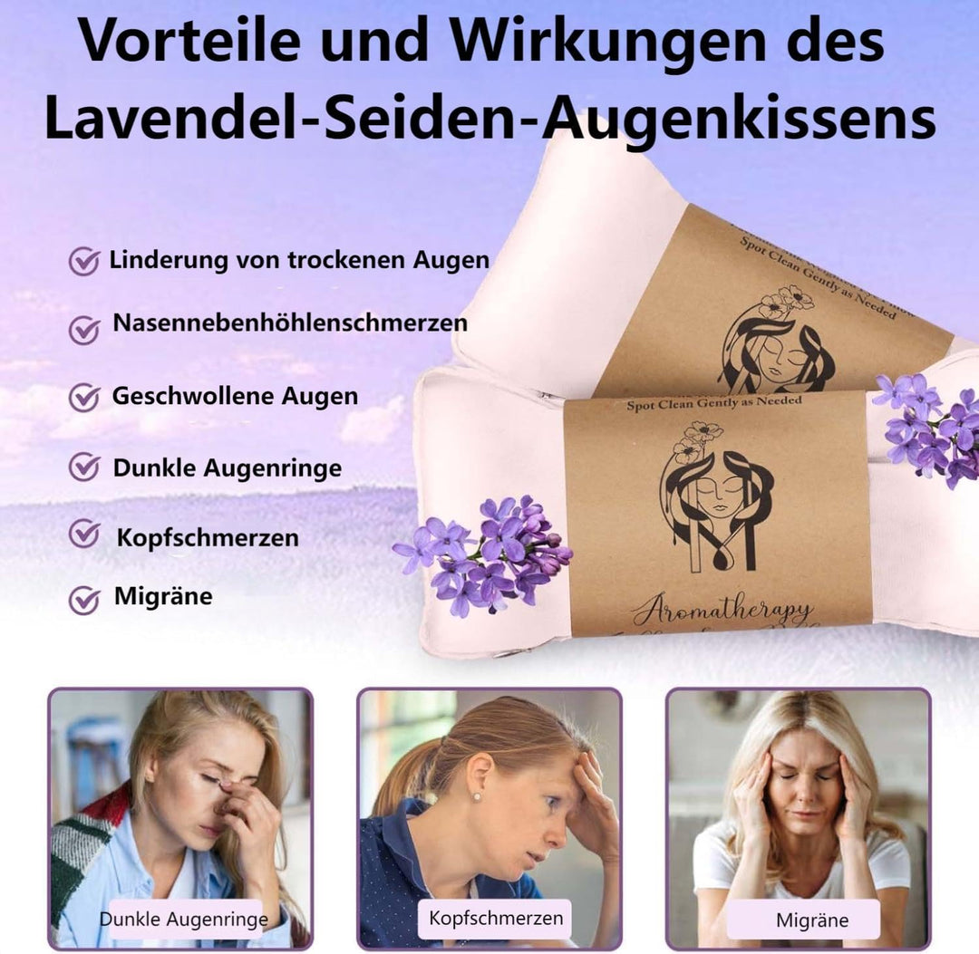 Hihealer Seiden Augenmaske 2er Set Lavendel Gewichtet, für Schlafen, Yoga, Spa, Meditation, Feucht-