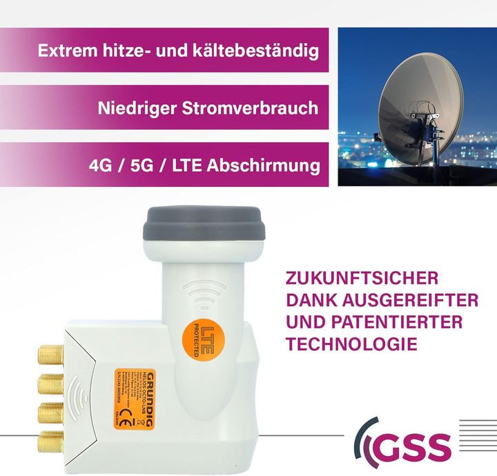 [ Test SEHR GUT, Note 1.2 *] GSS Helios Octo LNB mit LTE Abschirmung &amp; Sun Protect UV Schutz, Digita