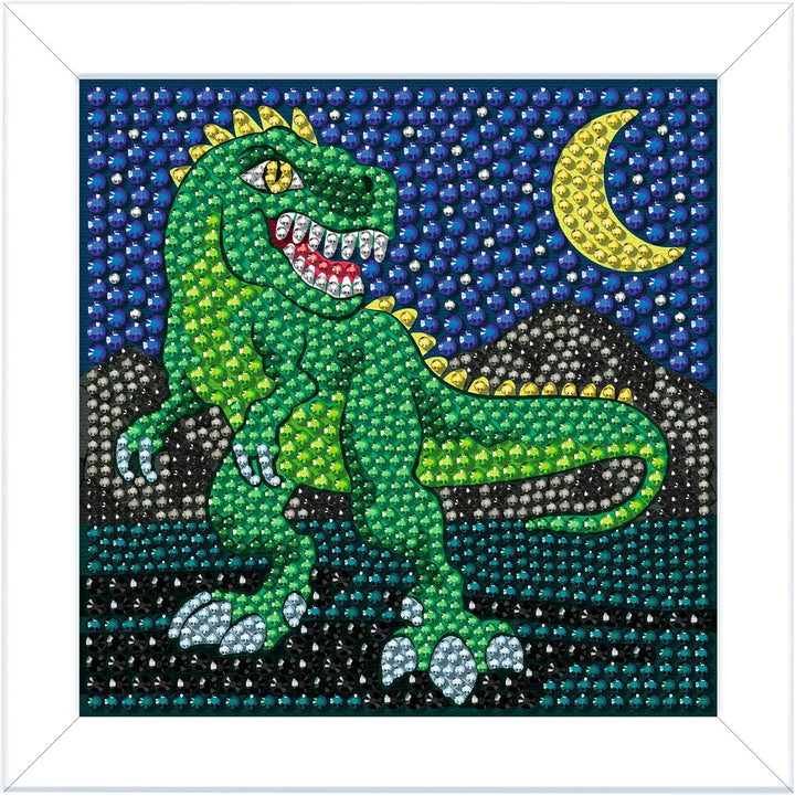 Ursus 43530001F - Diamond Painting Picture, T-Rex, Set mit Acryldiamanten, Picker, Tablett und Wachs