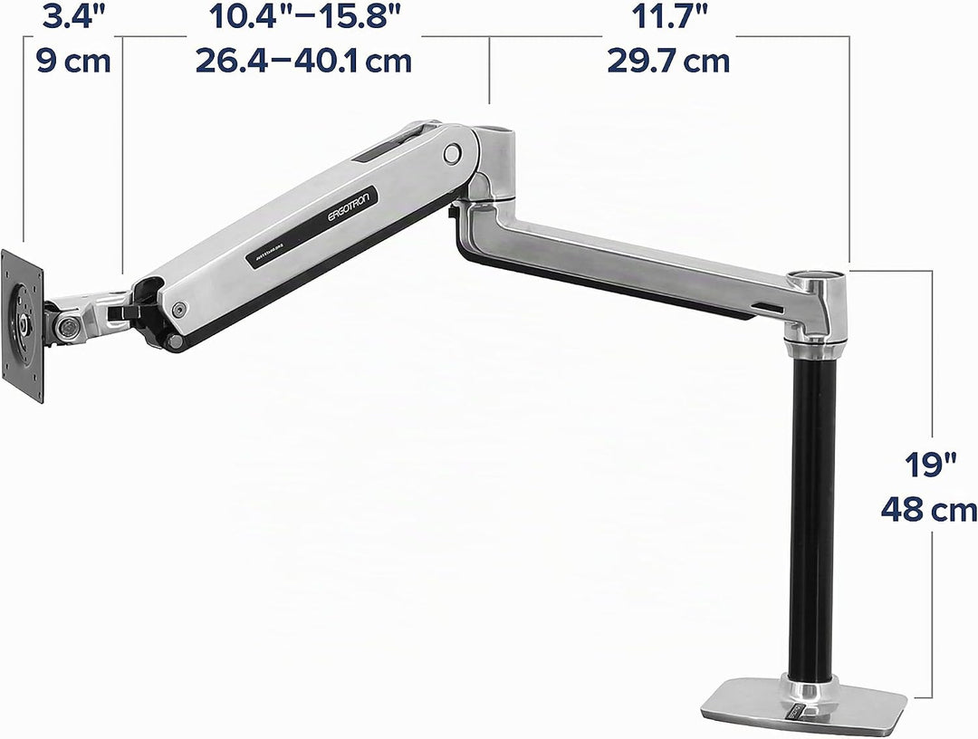 Ergotron LX Sitz-Steh-Tischmontage-LCD-Arm, Aluminium LX Arm Steh-Sitz 1 Monitor Aluminium, LX Arm S