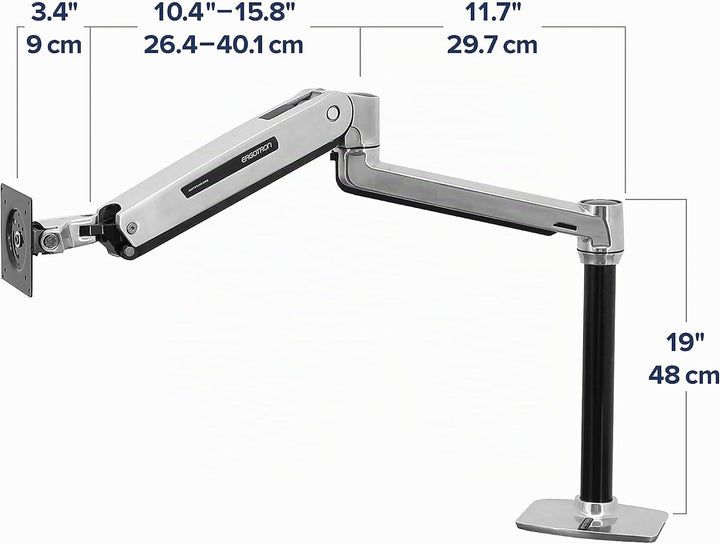 Ergotron LX Sitz-Steh-Tischmontage-LCD-Arm, Aluminium LX Arm Steh-Sitz 1 Monitor Aluminium, LX Arm S