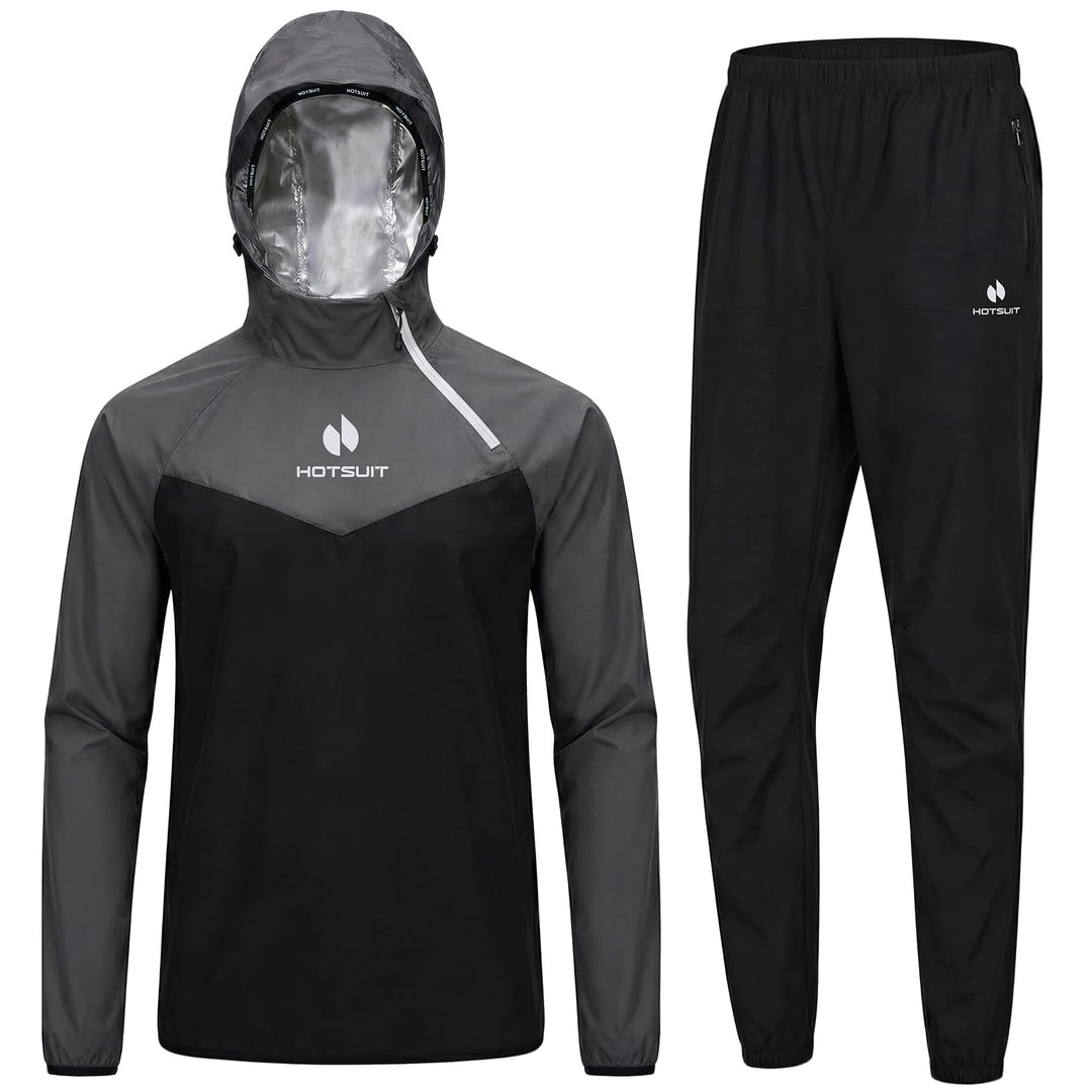 HOTSUIT Schwitzjacke/Schwitzanzug Herren Trainingsanzug Sportanzug Fitness Schwitzanzug Trainingshos