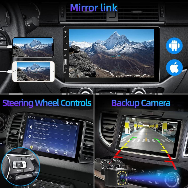 Podofo 1 Din Autoradio mit Apple Carplay und Android Auto 9 Zoll Single Din Autoradio mit Bildschirm