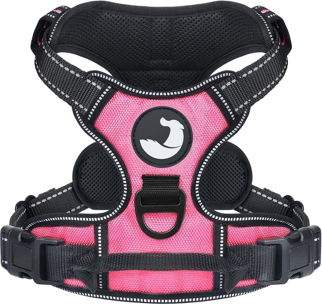 Joytale Anti-Zug Hundegeschirr für grosse Hunde, Pink, L | Perfekter Sitz, gepolstert &amp; reflektieren