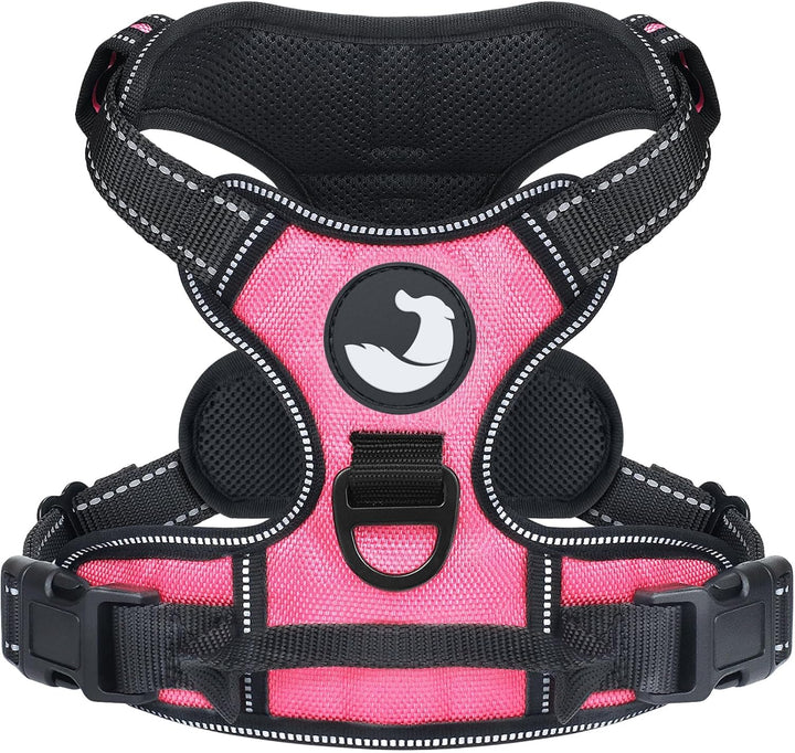 Joytale Anti-Zug Hundegeschirr für grosse Hunde, Pink, L | Perfekter Sitz, gepolstert &amp; reflektieren