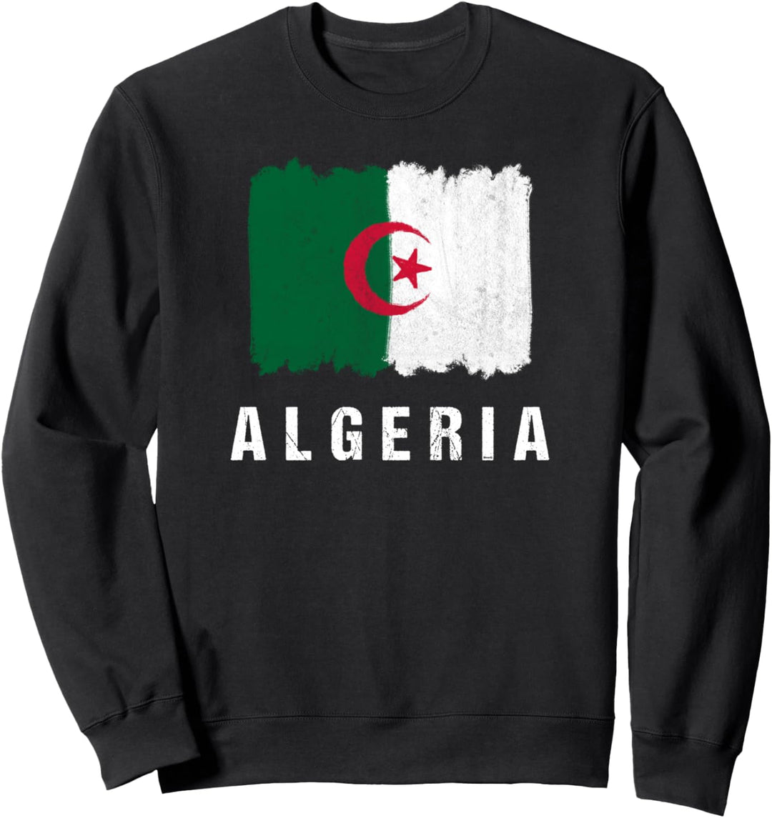 Gemalte Algerien Fahne / Algeria Flagge Fan Geschenk Sweatshirt