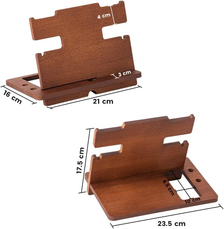 Geschenke für Männer Weihnachten Holz Telefon Dockingstation Uhren Schlüssel Geldbörsenständer Männe