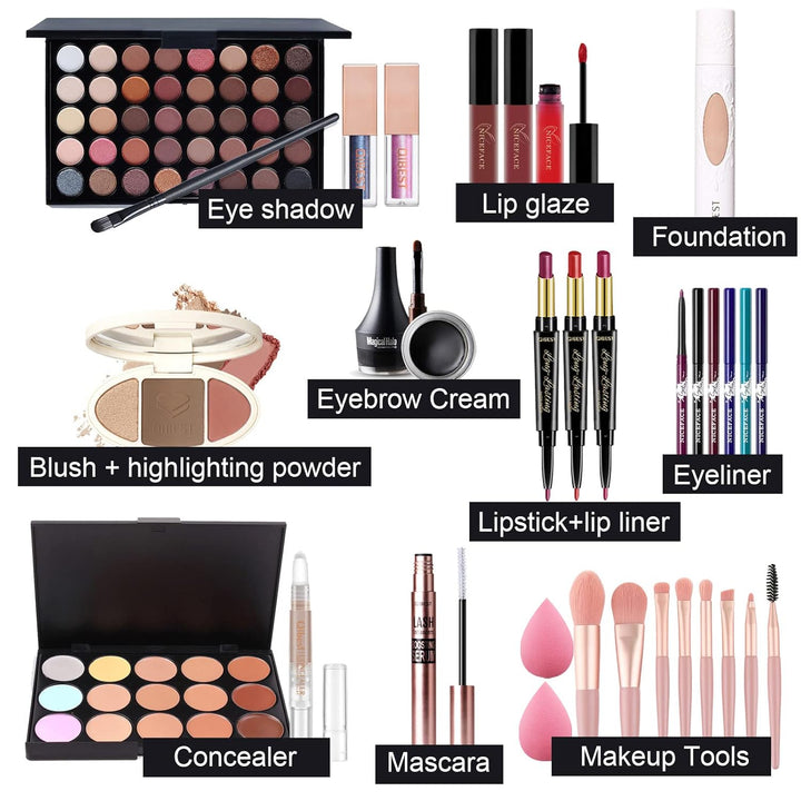 FantasyDay Multifunktions Exquisite Make-up Geschenkset Kosmetik Schmink Kit für Gesicht, Augen und