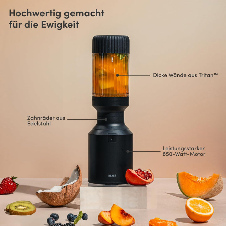 BEAST Standmixer 850W - Kompakter Smoothie Maker und Hochleistungsmixer mit Tritan Mixbecher 638 ml,