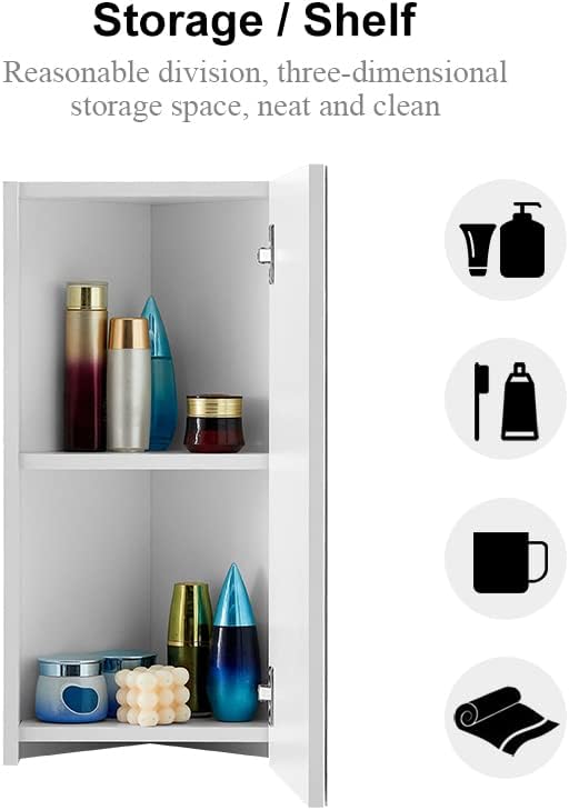 CLIPOP Eck Badezimmer Spiegelschrank Wandschrank Badezimmerschrank mit Spiegel und Aufbewahrungsrega
