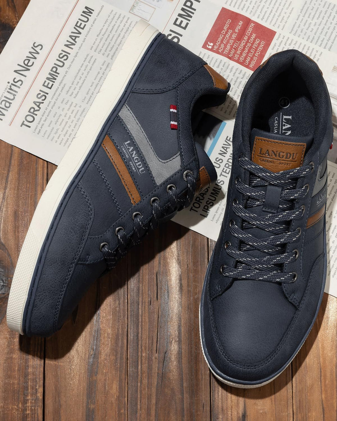 LANGDU Freizeitschuhe Herren Sneaker Walkingschuhe Leichtgewicht Atmungsaktive Sportschuhe Sneakers