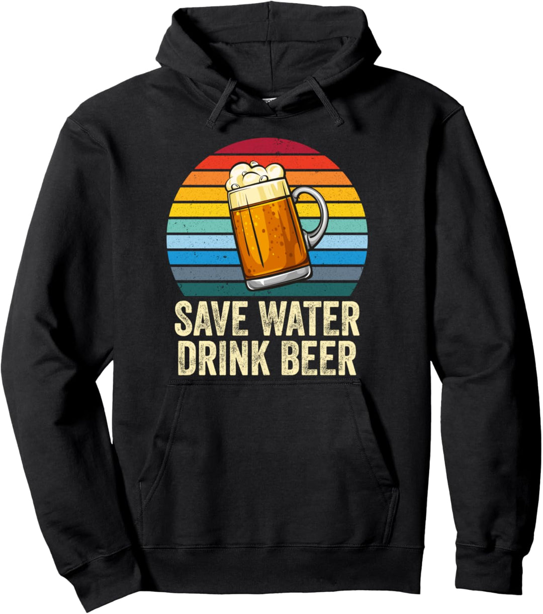 Vintage Save Water Drink Beer - Funny Retro Beer Lover Pullover Hoodie