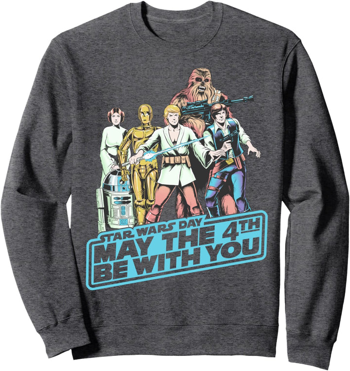 Star Wars May The 4th Group Retro Poster Sweatshirt