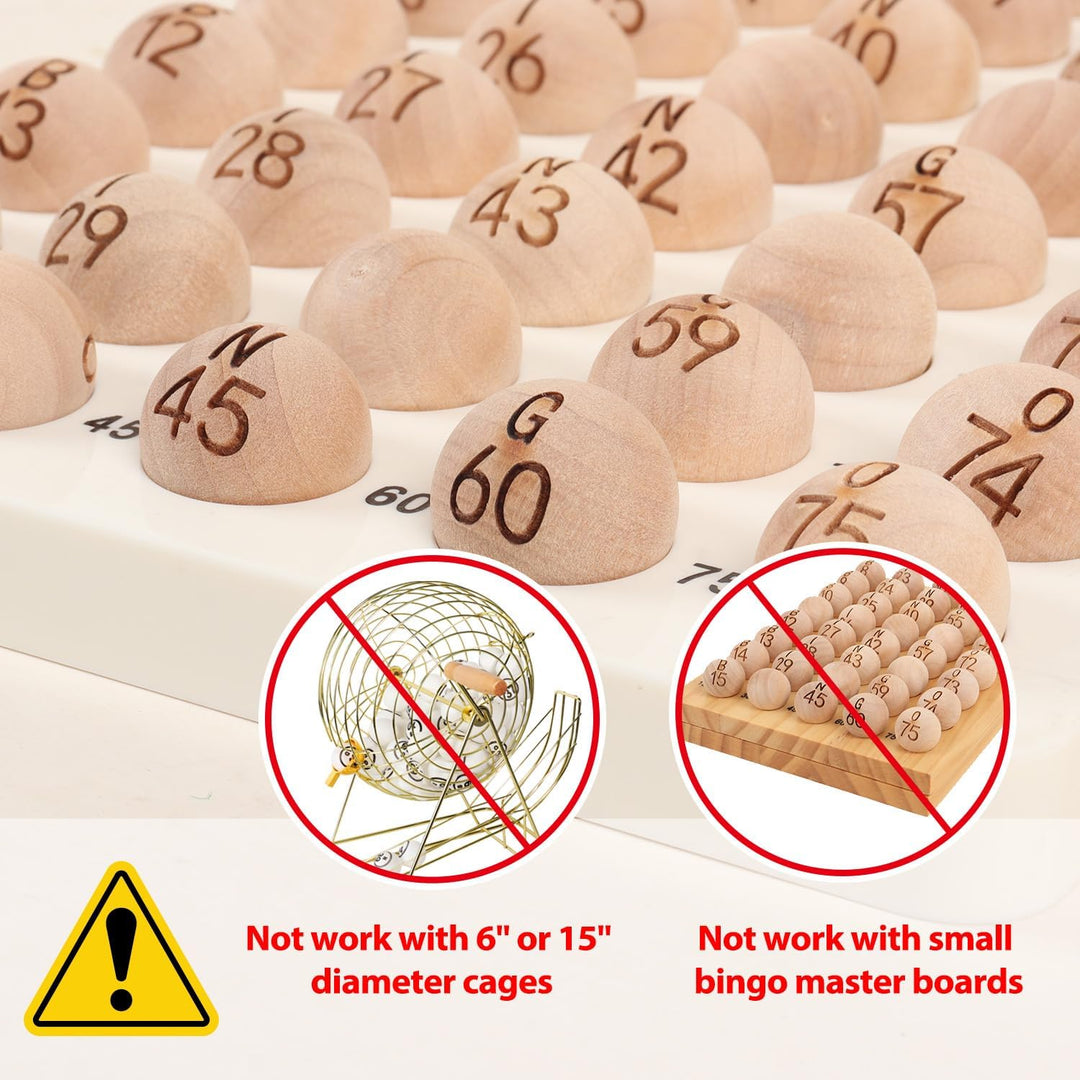 GSE Ersatz-Bingobälle aus massivem Holz, für Partys, Bingo-Nächte, Preisverlosungen, 2,2 cm Bingobäl
