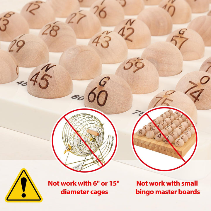 GSE Ersatz-Bingobälle aus massivem Holz, für Partys, Bingo-Nächte, Preisverlosungen, 2,2 cm Bingobäl
