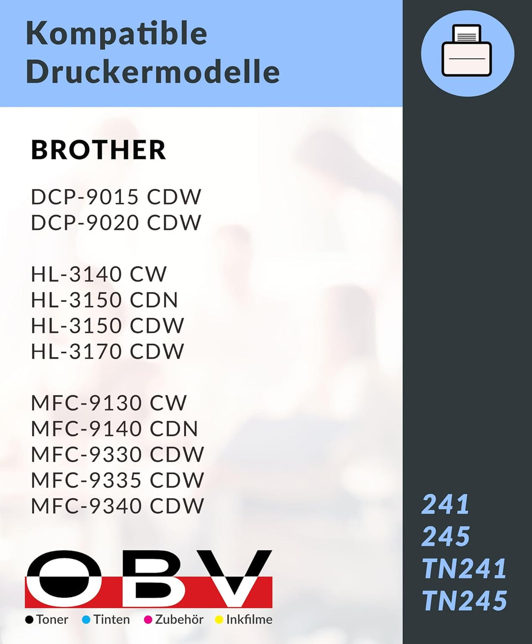 OBV 4X kompatibler Toner für Brother HL-3140CW HL-3170CDW HL-3150CDW DCP-9020CDW MFC-9140CDN MFC-933