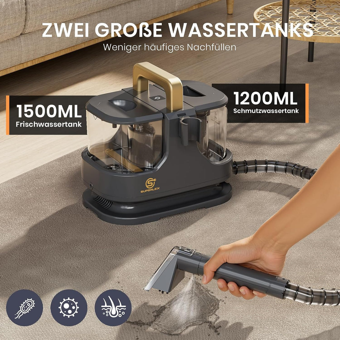 Polsterreiniger Gerät, 650 W, 13 kPa Teppichreiniger &amp; Waschsauger