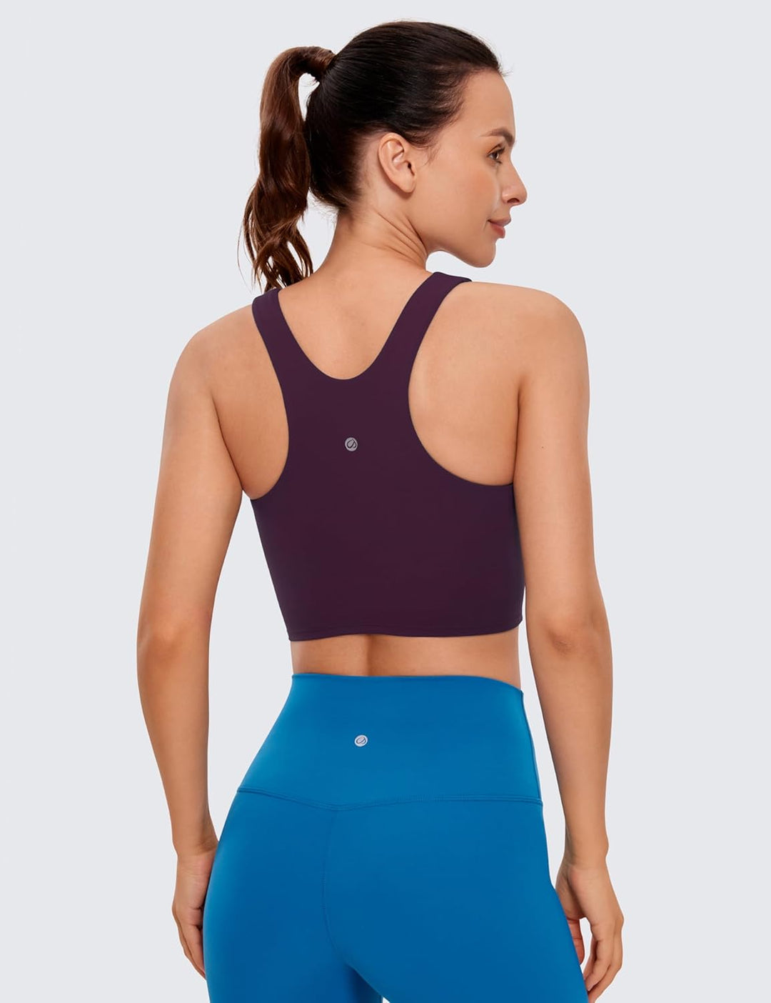 CRZ YOGA Damen Butterluxe Racerback Sport BH Gepolstert Ohne Bügel Crop Tops Longline Yoga Tank Top