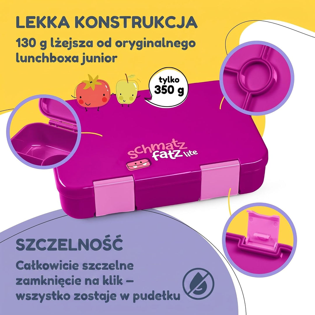 schmatzfatz Brotdose Kinder mit Fächern, BPA Frei Lunchbox Kinder, Bento Box Kinder, Brotbox für Mäd