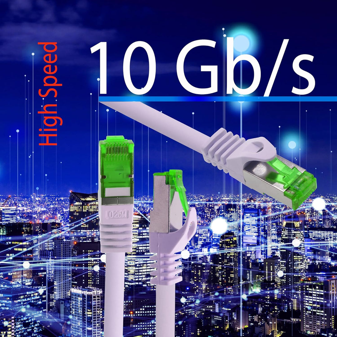Cat7 Netzwerkkabel 3m - 10-Farben - 10 Stück - Cat 7 Ethernetkabel Lankabel Lan 10Gbits Patchkabel R