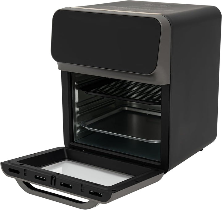 Elektrobackofen,1350W Minibackofen doppelte Edelstahl-Heizrohre LCD-Touchscreen, Visuelle Funktion H