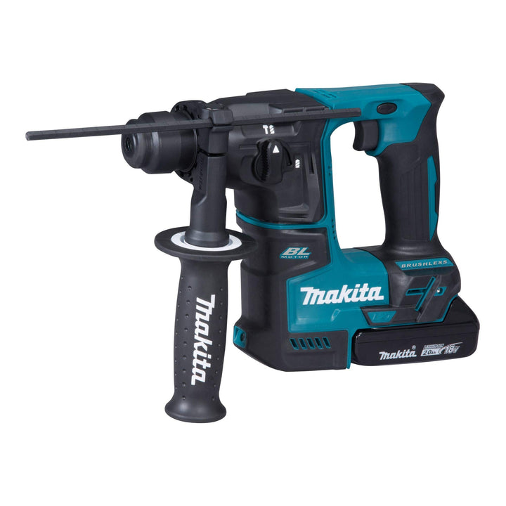 Makita DHR171RAJ Akku-Bohrhammer für SDS-PLUS 18 V / 2,0 Ah, 2 Akkus + Ladegerät im MAKPAC, Schwarz,