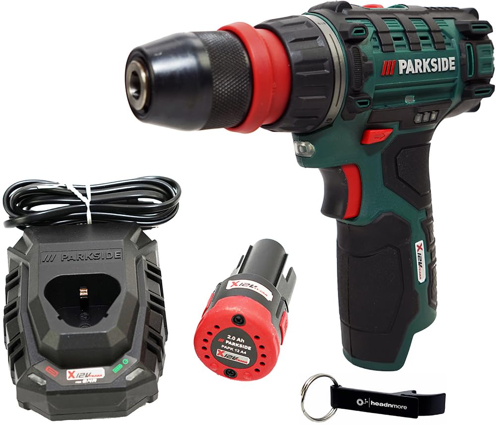 HEADNMORE® Bundle - PARKSIDE® 12V Akku Bohrschrauber PBSA 12 (inkl. 2Ah Akku) +Schlüsselanhänger