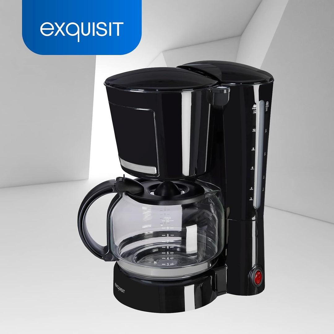Exquisit Filterkaffemaschine KA 3102 swi | 12 Tassen Kaffee | 1x4 Filtergrösse | 870 Watt | Abschalt