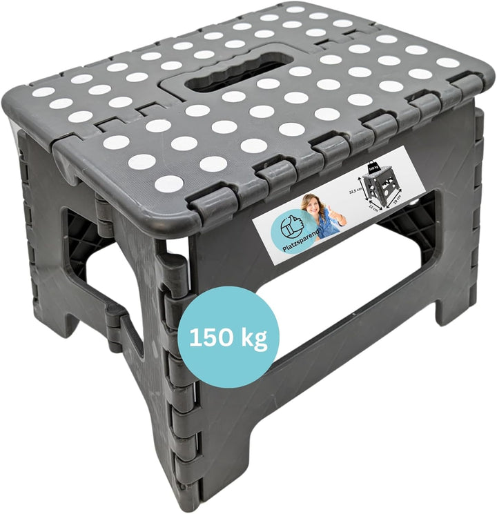 Hocker Tritthocker faltbar für Erwachsene und Kinder bis 150 kg Klapphocker aus Kunststoff rutschfes