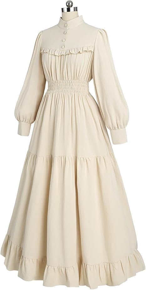 CR ROLECOS Viktorianisches Kleid Gothic Mittelalter Vintage Edwardianisches Kleid Damen Karneval Fre