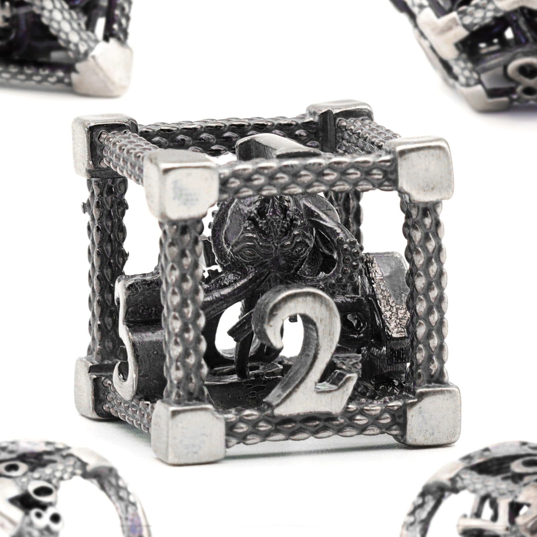 DND Würfelset Rollenspiel, Polyedrische Würfel Set D&amp;D Würfel Set Metall ZHOORQI 7 Stück Der Cthulhu