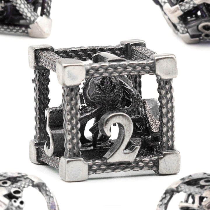 DND Würfelset Rollenspiel, Polyedrische Würfel Set D&amp;D Würfel Set Metall ZHOORQI 7 Stück Der Cthulhu