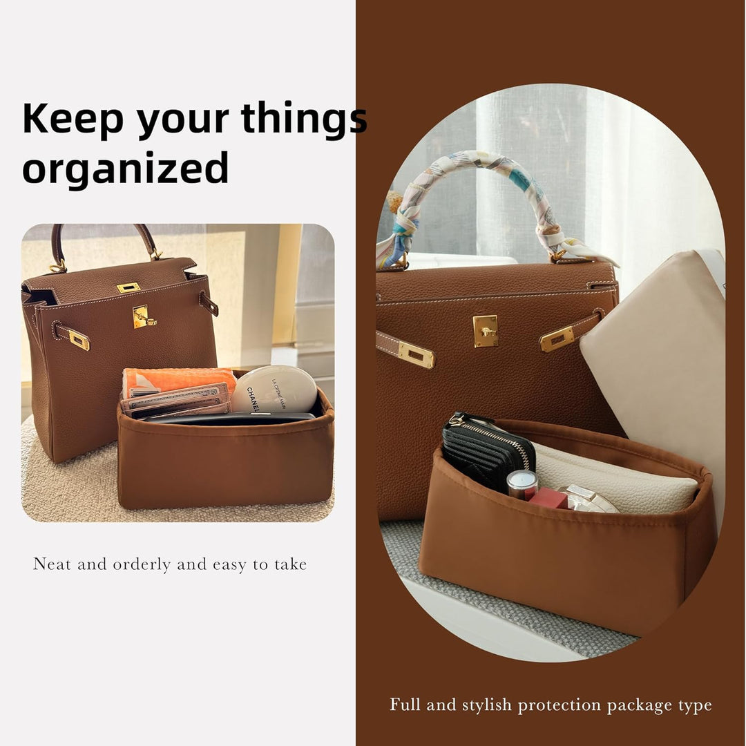 DGAZ Seide Tasche Organizer Einsatz für Kelly Pochette/Mini/25/28/32/35, Taschenorganizer Organizer