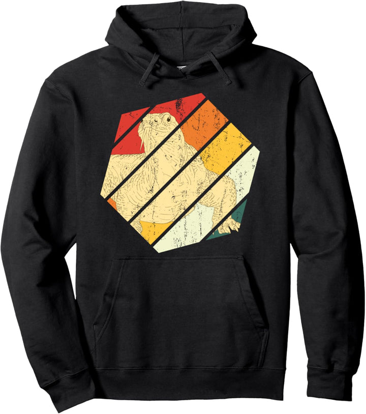 Tropische Echse Indonesien Waran Reptil Retro Komodowaran Pullover Hoodie