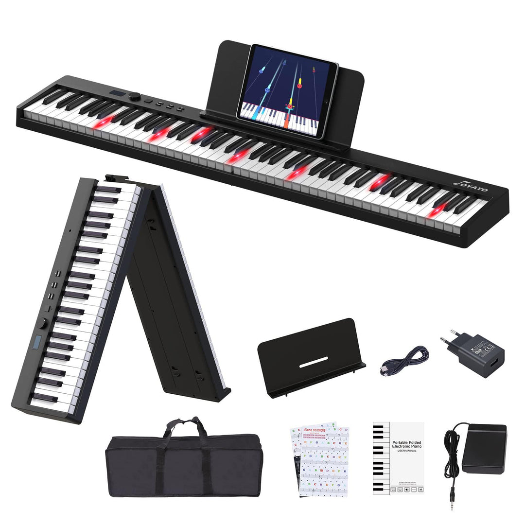 Piano 88 Tasten Klaviertastatur Unterstützung Beleuchtete Tastatur und MIDI Bluetooth, Digital Piano
