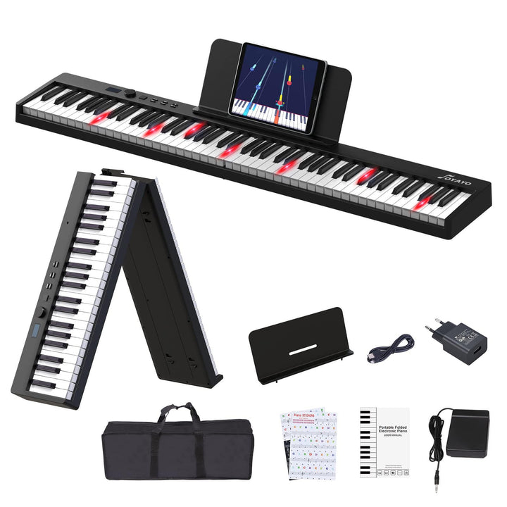 Piano 88 Tasten Klaviertastatur Unterstützung Beleuchtete Tastatur und MIDI Bluetooth, Digital Piano