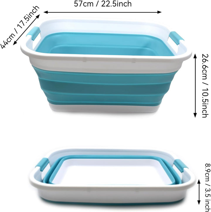 SAMMART 2er-Se 41L Zusammenklappbare Plastikwäschekorb Set - Faltbare Pop Up Lagercontainer/Organize