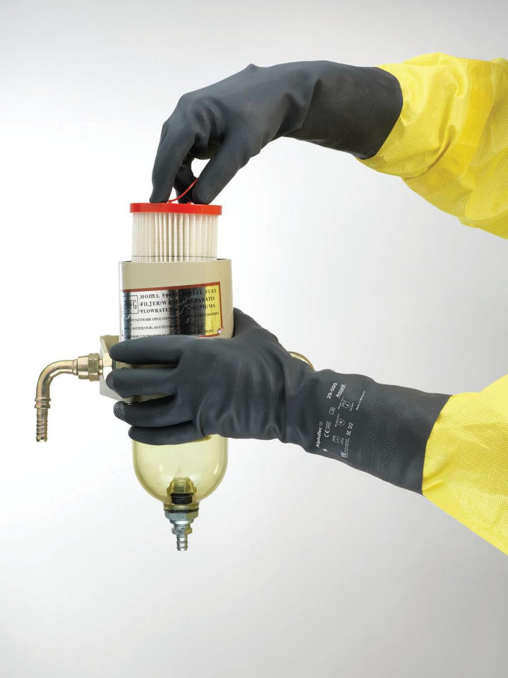 Ansell AlphaTec 29-500 Neoprenhandschuhe, Chemikalien- und Flüssigkeitsschutz, Schwarz, Grösse 10 (1