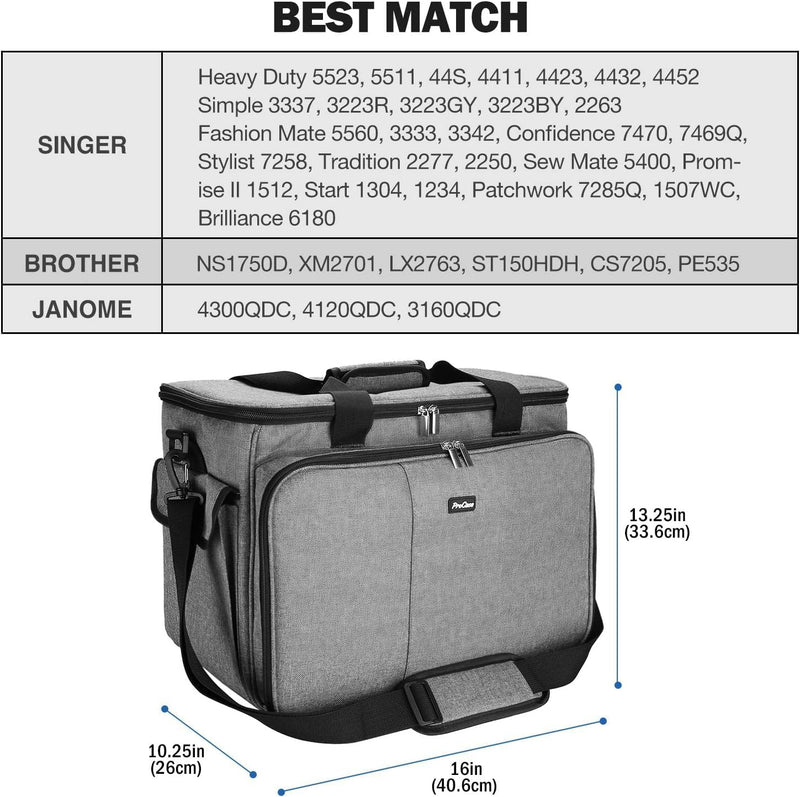 ProCase Universal Nähmaschinentasche Tragetasche für Nähmaschinen in Standardgrösse Brother Singer u