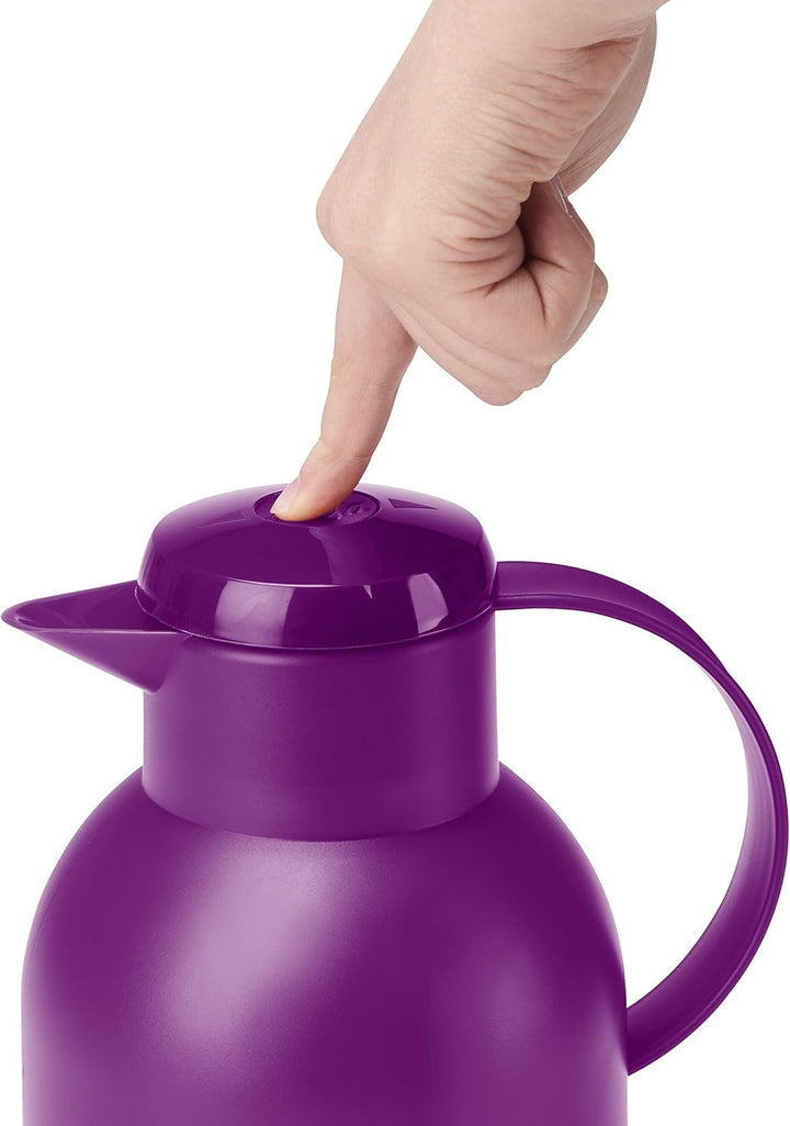 Emsa N40118 Samba Isolierkanne |1,5 Liter | Quick Press Verschluss | 12h heiss und 24h kalt | Transl