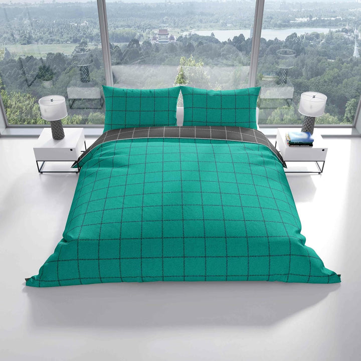 Leonado Vicenti Bettwäsche 100% Baumwolle Kariert Bettwäsche Wendebettwäsche Renforce Deckenbezug Ki