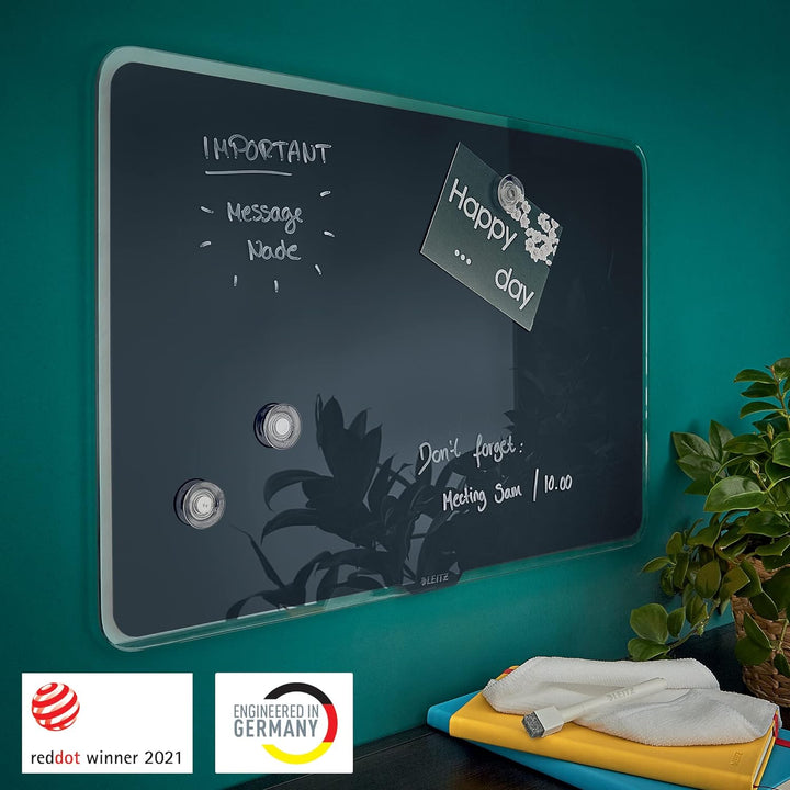Leitz magnetisches Whiteboard aus Glas, 600 x 400, Samtgrau, Cosy-Serie, 70420089 600 x 400mm Samtgr