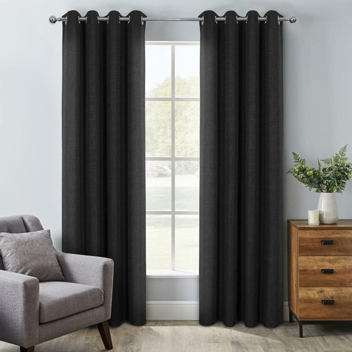 always4u Vorhang Blickdicht 100% mit Ösen, Elegente Gardinen Wohnzimmer Modern Abdunkelnde Vorhänge