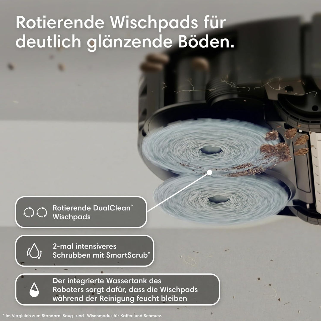iRobot Roomba® Plus 576 Combo Roboter + AutoWash™ Dock, 25Kpa, Multifunktions‑Dock, Clearview LiDAR+