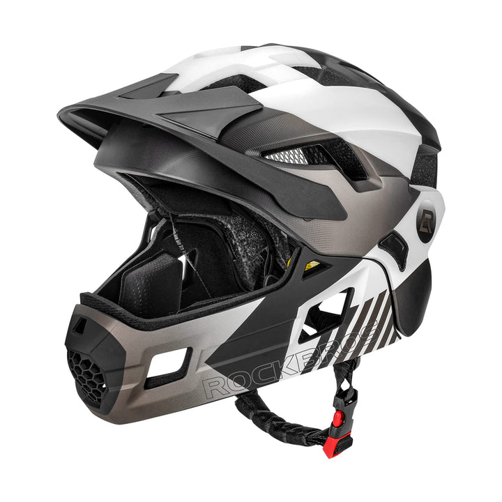 ROCKBROS Kinderhelm Integriert Fahrradhelm Kinder Jugend Fullface Helm mit Abnehmbarem Kinnschutz BM